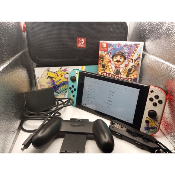Nintendo Switch Console Lot Case Console Game Orig Packaging Box Pikachu Custom - Picture 3 of 16